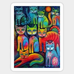 Colourful Kittens Sticker
